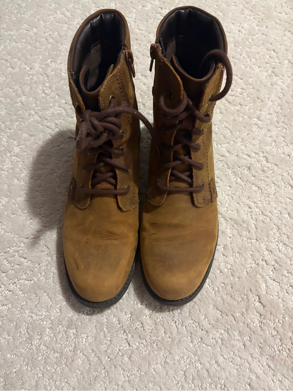 Clarks Tan/Brown Leather Lace-Up Ankle Boots